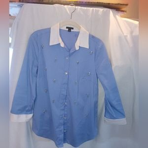 Ann Taylor Blue Blouse Size 2